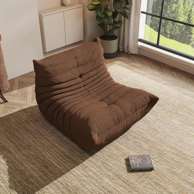 Fauteuil à billes, fauteuil à billes surdimensionné pour le salon, chauffeuse pour adultes avec rembourrage en mousse à mémoire de forme, grand canapé d'appoint pour jouer, lire, se détendre, aucun assemblage requis (café)