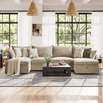 Canapé modulaire réversible moderne avec repose-pieds Petal Sofa
