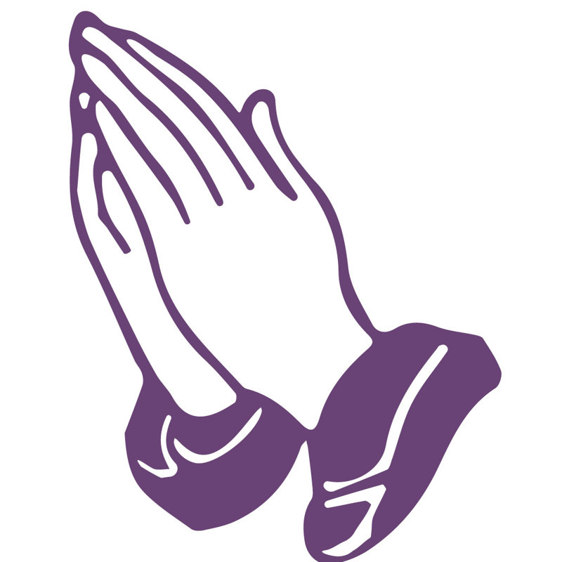 Décalcomanie murale prayer mains, Violet, H 24 po x l 19 po x P 0,01 po