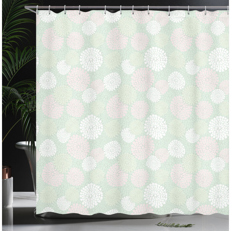 Ensemble de rideau de douche + crochets, H 69 po x l 105 po