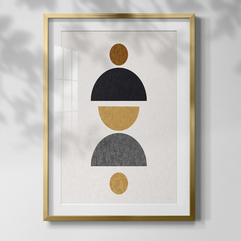 Or antique II, reproduction encadrée, Blanc, Papier avec cadre doré