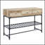 Brantley Oak & Sandy Grey Finish Sofa Table, Durable and Stylish for Modern Living Spaces, Perfect for Convenience and Aesthetics.