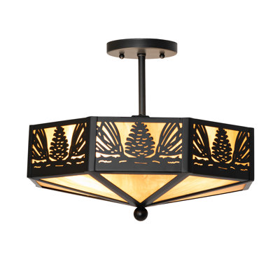16" Wide Pinecone Semi-Flushmount