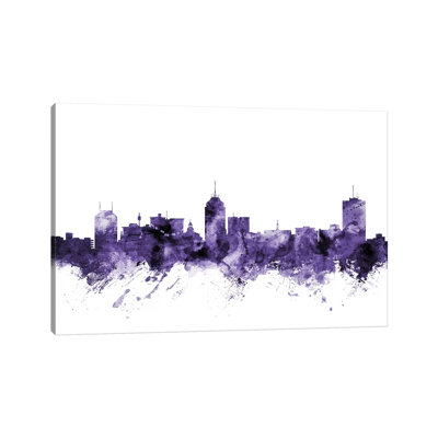 Fresno, California Skyline by Michael Tompsett - 1 Piece Wrapped Canvas Wall Art