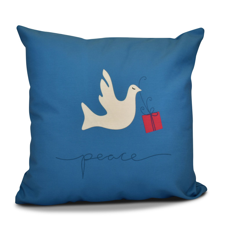 Housse et insert de coussin décoratif bord de mer Coastal Christmas, H 16 po x l 16 po, Bleu sarcelle