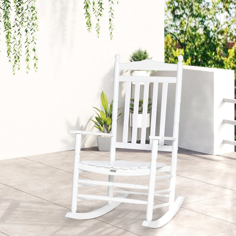 Chaise berçante à haut dossier Traditional, Blanc