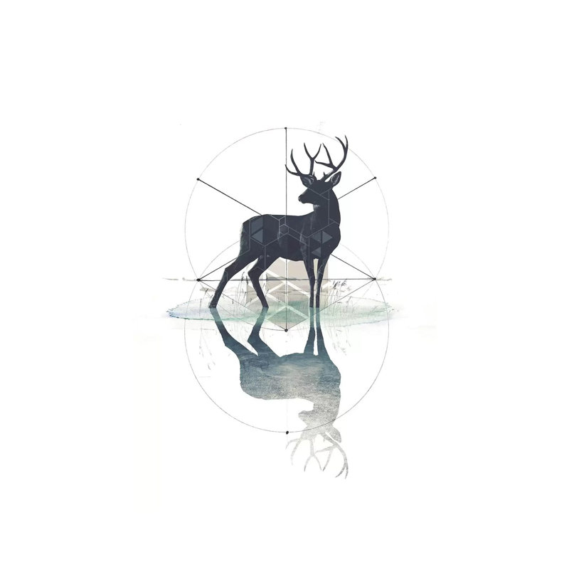 Geometric Stag by 33 Broken Bones - Wrapped Canvas Gallery-Wrapped Canvas Giclée, 101.6 cm H x 66.04 cm W x 3.175 cm D