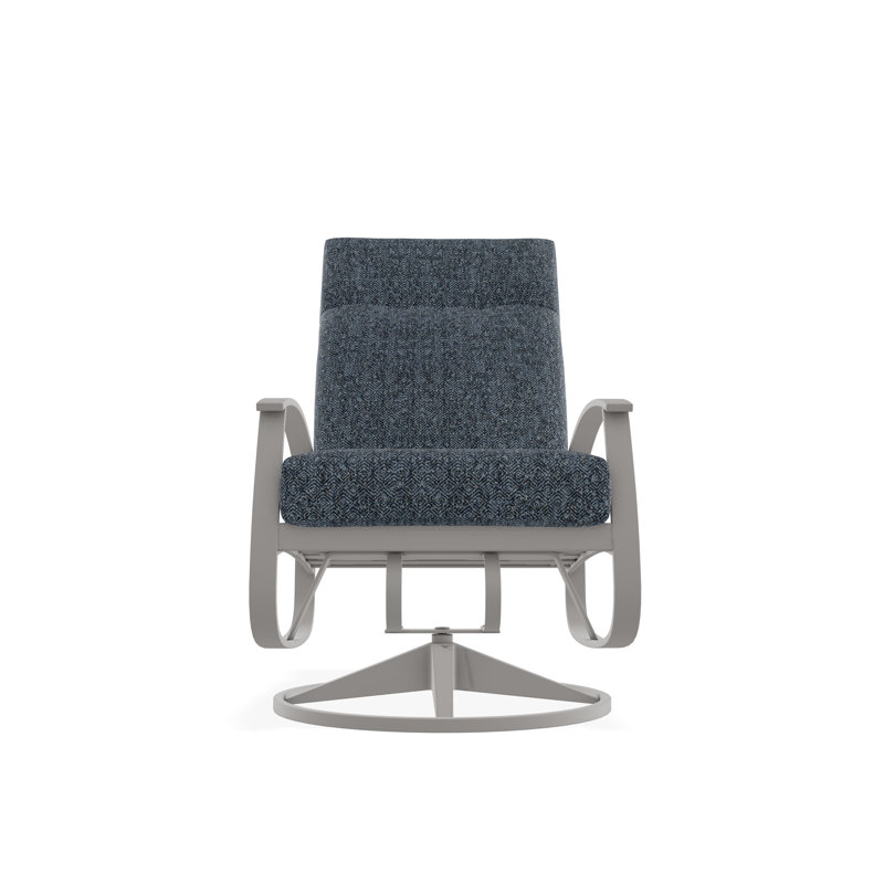 Belle Isle Outdoor Lounge Chair, Warm Gray, Ticking Fog