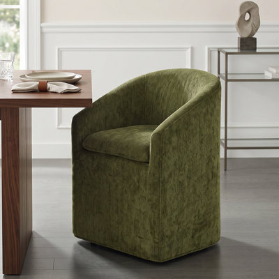 Chaise rembourrée avec housse lavable et roulettes