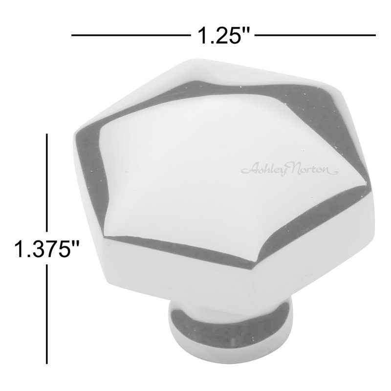 Hex Geometric Knob, Satin Brass