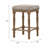 Stylish and Comfortable Counter Height Stool with Beige Fabric Upholstery and Weathered Oak Finish