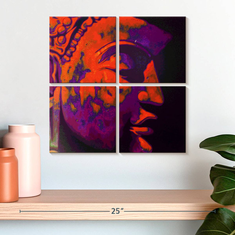 Visage de Bouddha Leisha Florid, H 18 po x l 18 po