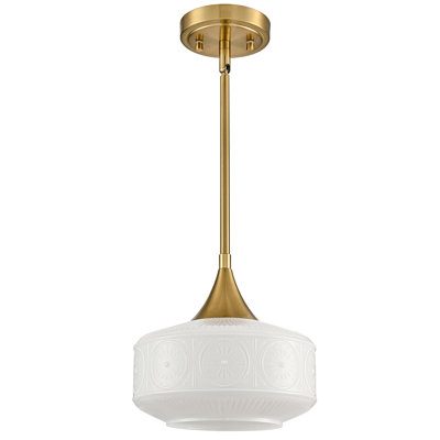 Gold Pendant Light with Frosted Glass Shade