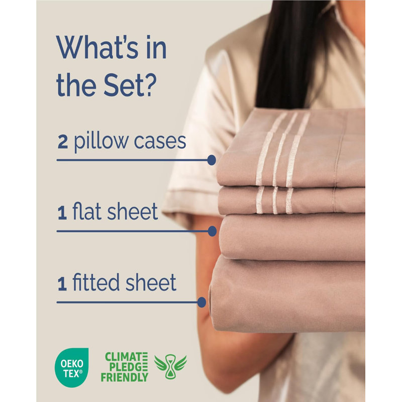 Queen Size Mauve Deep Pocket Microfiber Sheet Set