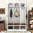 Hall Tree with Bench, 3 Hidden Cabinets and 5 Hooks-129389710