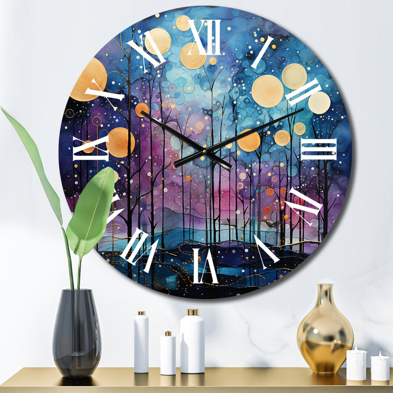 Horloge murale Celestial Serenade I - Collages abstraits, Petit