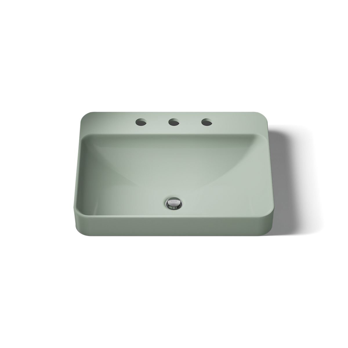 Vox Rectangular Vessel Sink, Light Green, 3
