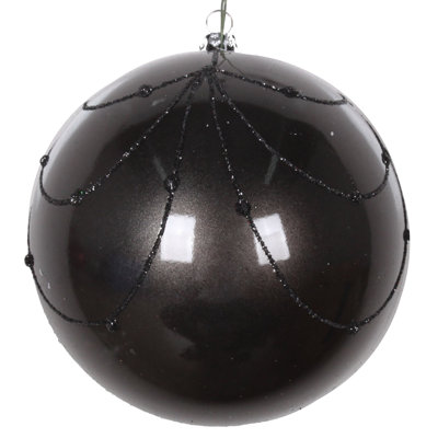 Ornement boule de rideau à paillettes bonbon