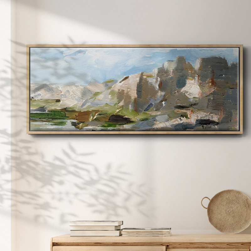 Western Cliffs II- Framed Canvas, 24" H x 60" W