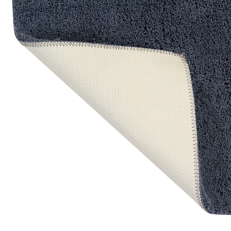 Micro 100% Polyester Solid Pattern Tufted Machine Washable Bathroom Rug, 24" x 40" Rectangle, Charcoal