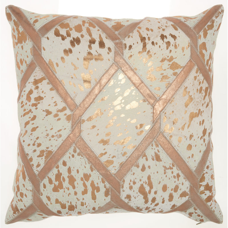  Square Leather/Suede Pillow Cover & Insert