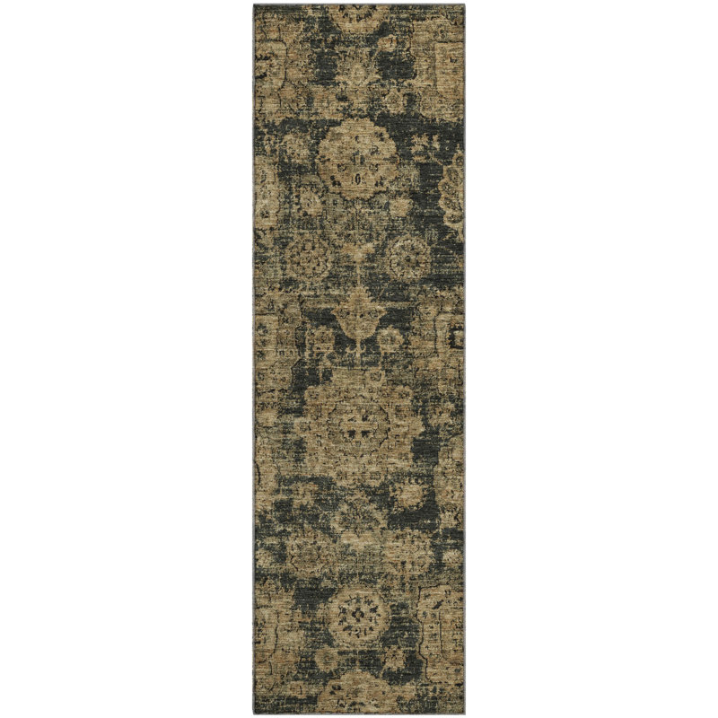 Premium Machine Washable Cerrito Charcoal Rug, Runner 2'3" x 7'6"