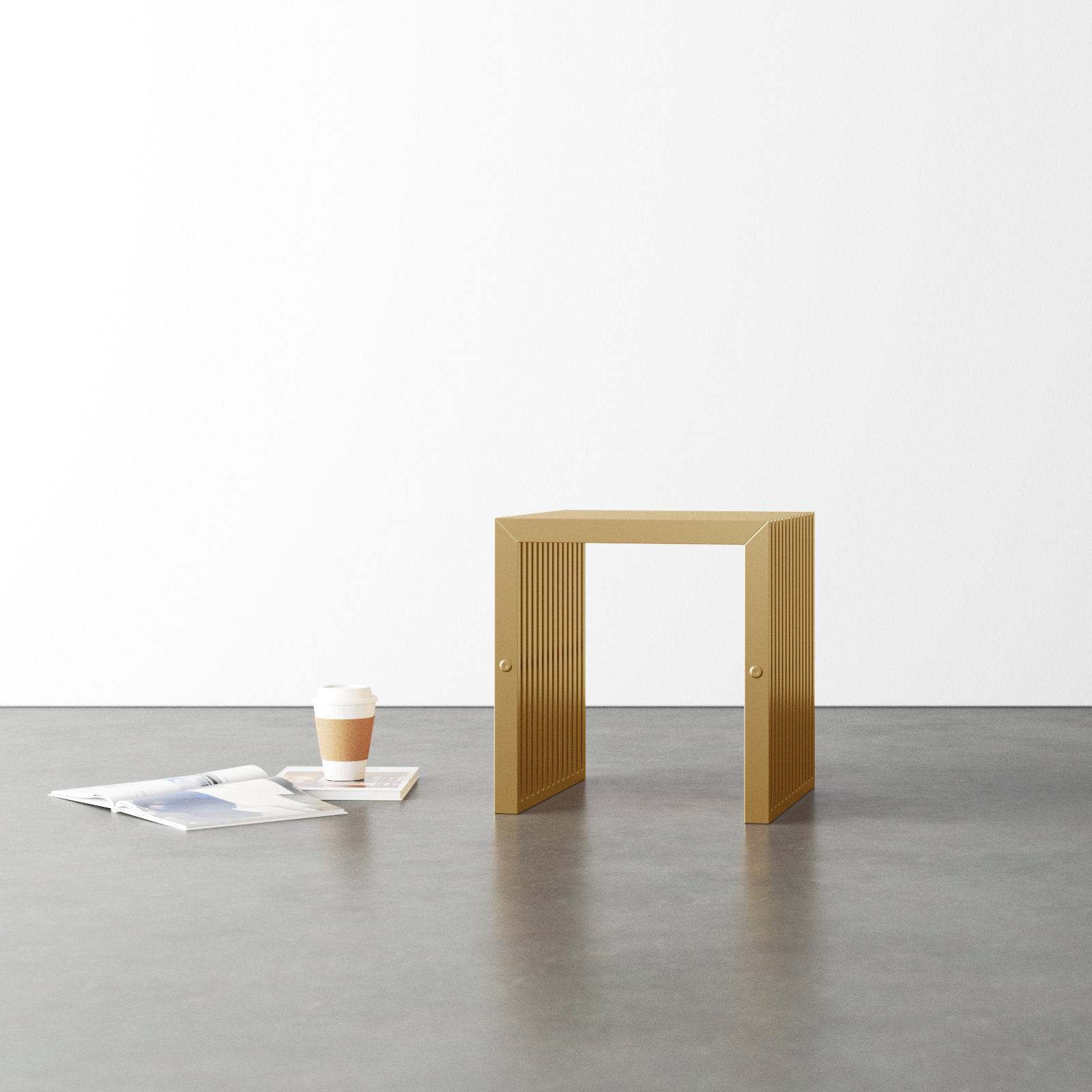 Jules Accent Stool, Gold