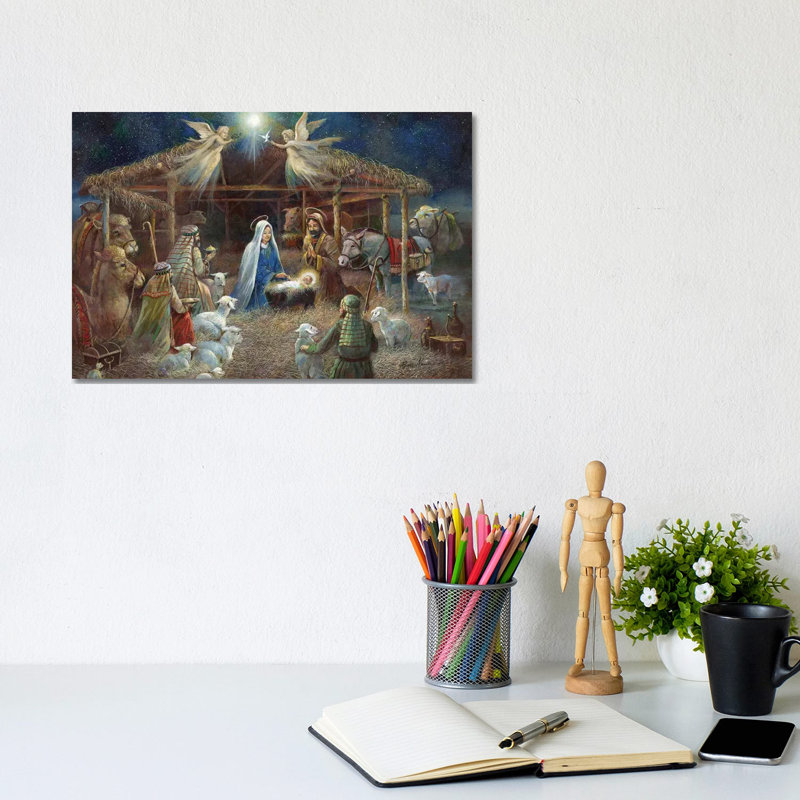 The Nativity by Ruane Manning - Print on Canvas, No Framed, 66.04 cm H x 45.72 cm W x 3.175 cm D