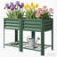 Boîte à fleurs surélevée pour l'extérieur, lit de jardin surélevé avec tablette de rangement, boîte à fleurs surélevée en métal avec pieds pour légumes, fleurs, herbes, vert 47,2 po x 21,7 po x 31,5 po-490837169