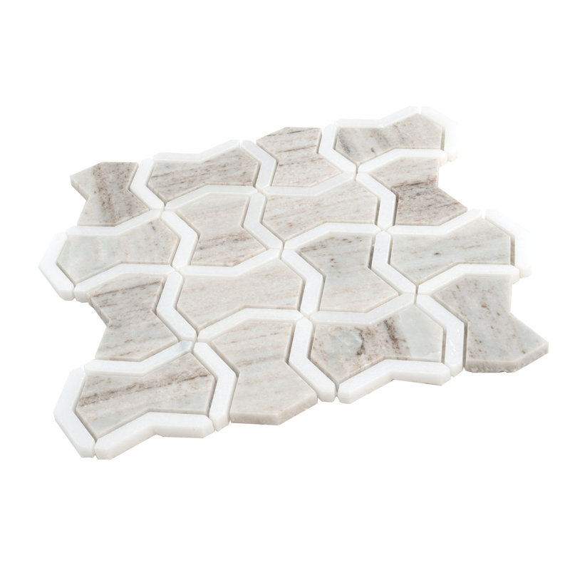 Carreau de mur et de sol en mosaïque de marbre blanc chaud 10 x 10 Mirage