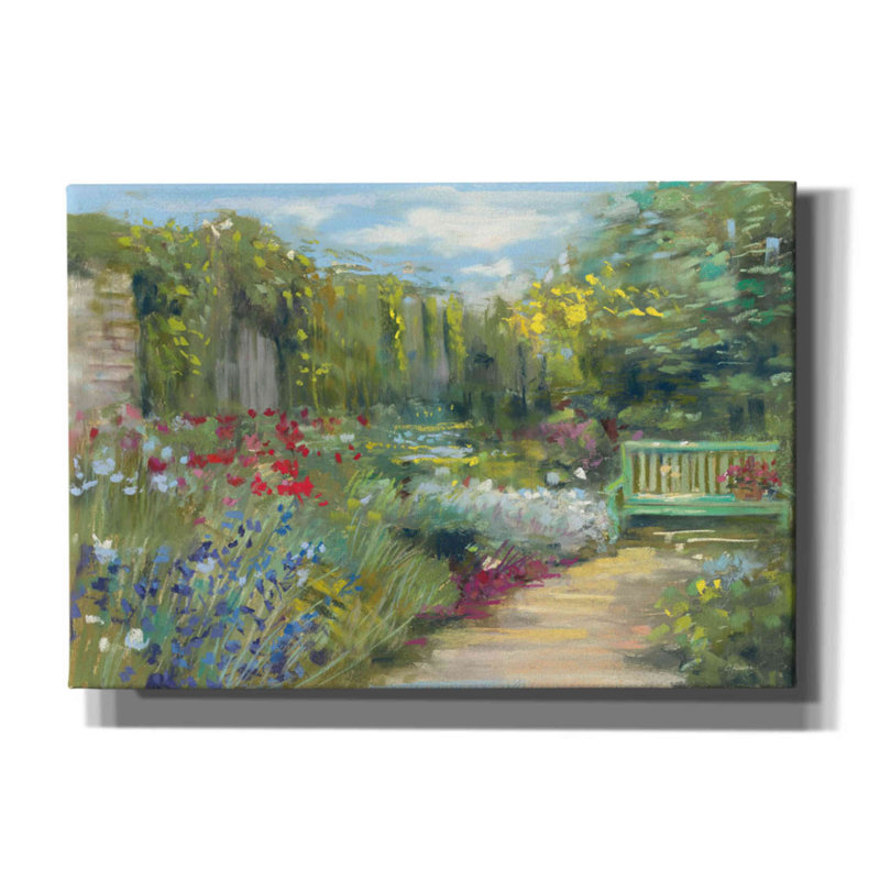 «Aaronisha Garden Bench on Canvas» par Carol Rowan, reproduction, H 18 po x l 26 po x P 0,75 po