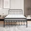 Structure de lit plateforme en métal de style victorien avec rangement sous le lit, aucun sommier nécessaire, taille double