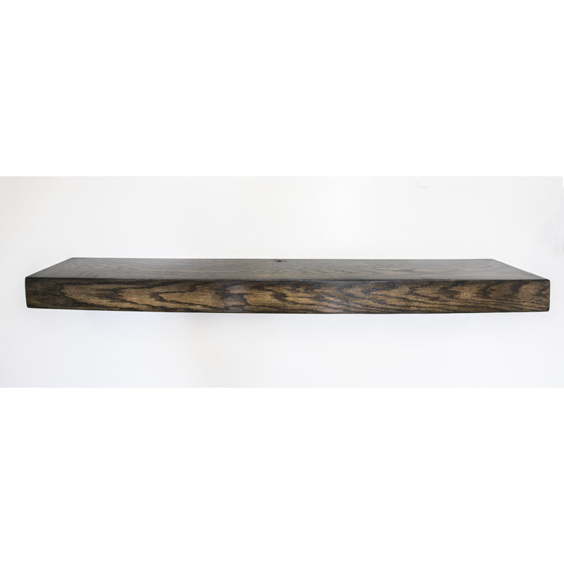 Ercolino Oak Solid Wood Floating Shelf, Ebony, 3" H x 26" W x 6" D