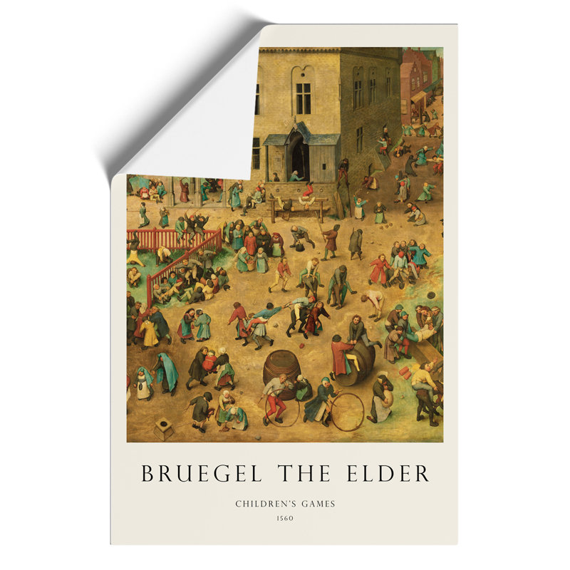Children'S Games by Pieter Bruegel The Elder - No Frame Painting, 30cm H x 21cm W x 0.1cm D