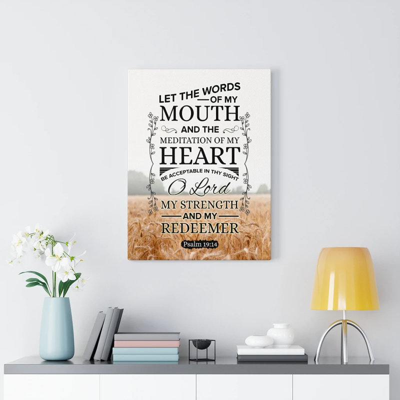 Lord My Strength Psalm 19:14 - Wrapped Canvas Print, 61cm H x 46cm W