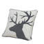 Housse de coussin Holiday Holiday, velours renne blanc et gris, carré de 20 pouces