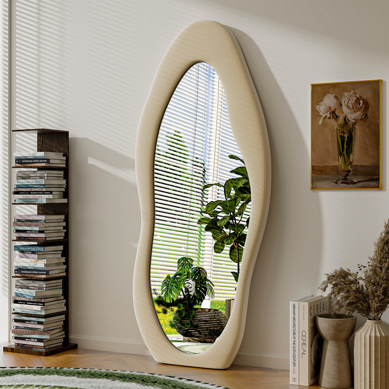Miroir pleine grandeur Elanny, Crème