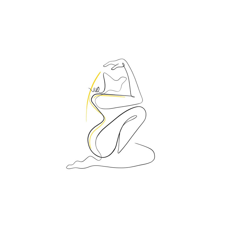 Woman Nude II by Dane Khy - Wrapped Canvas Print, 30.48cm H x 20.32cm W x 1.91cm D