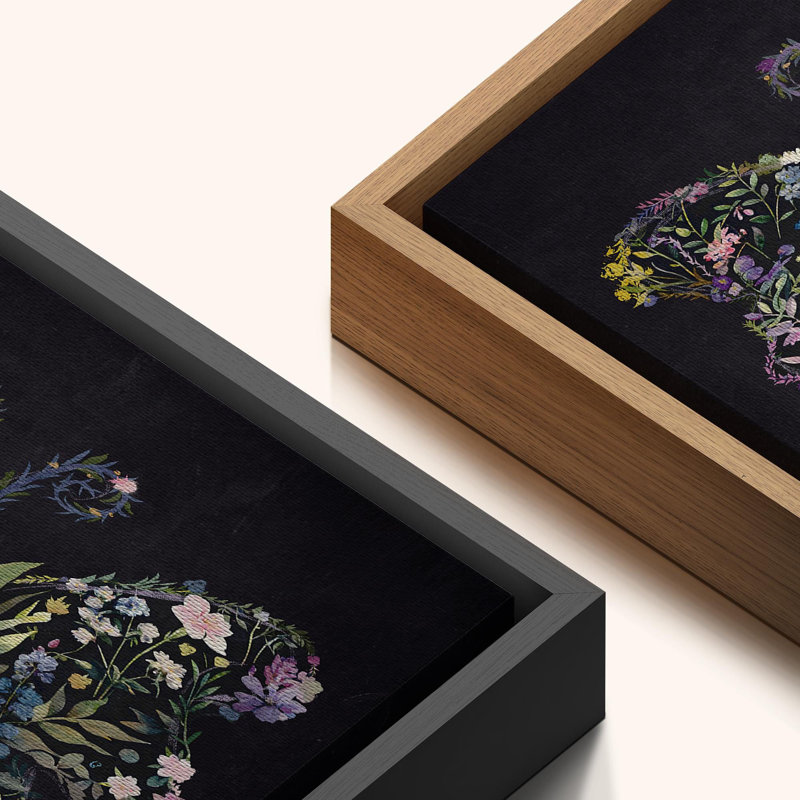 «Mauve mauve», papillon, chic, coloré, œuvre d'art moderne, impression sur toile encadrée, Noir, noir, noir, noir