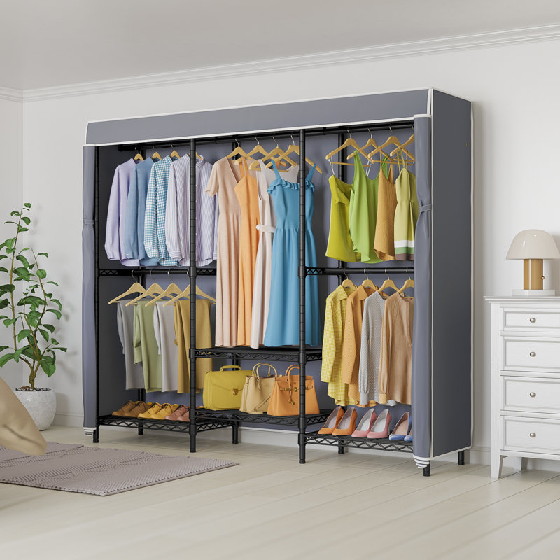 V-Series 70.1'' Metal Clothing Rack, Gray