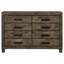 Commode 8 tiroirs Bren Rustic Golden Brown