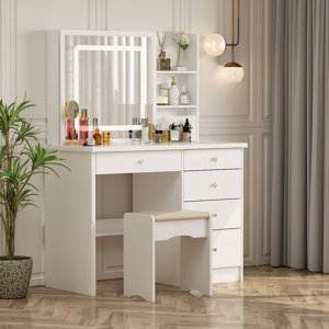 Vanity Set with Stool and Mirror(incomplete missing pieces)