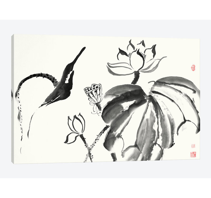 « lotus study i », impression sur toile, H 40 po x l 60 po x P 1,5 po