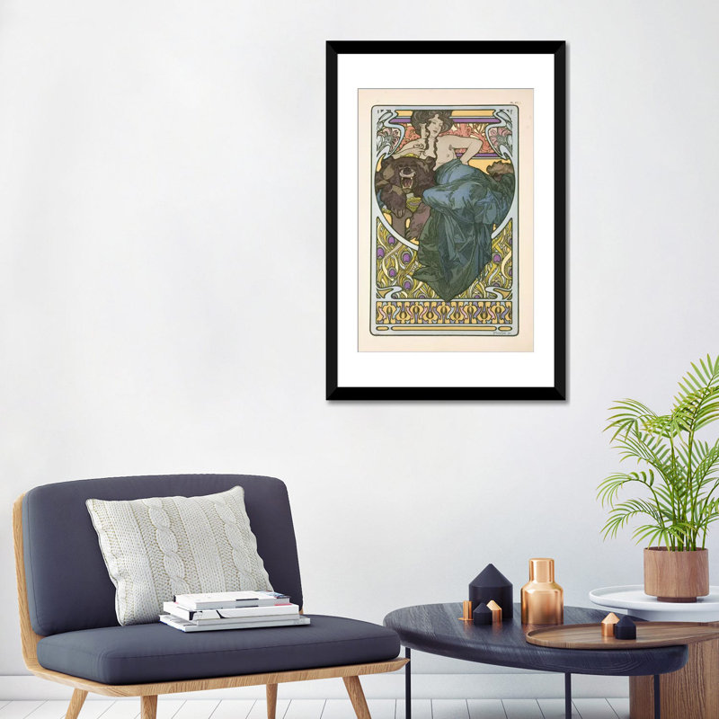 «Plate 47 from documents Decoratifs», impression sur toile, Papier beaux-arts encadré noir, Blanc, H 24 po x l 16 po x P 1 po