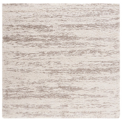 Hudson Shag Striped Area Rug In Ivory / Beige