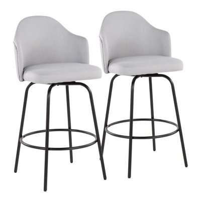 Lakyia Swivel Upholstered Counter Stool with Metal Frame