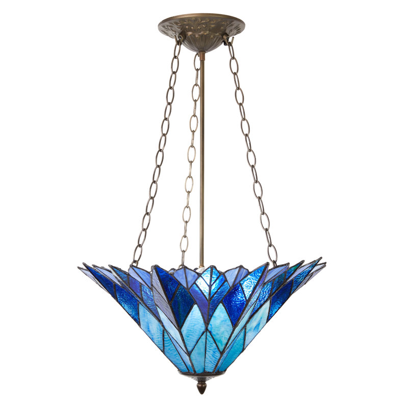 28"H Graceful Azura Unique Tiffany Style Shade Pendant Light