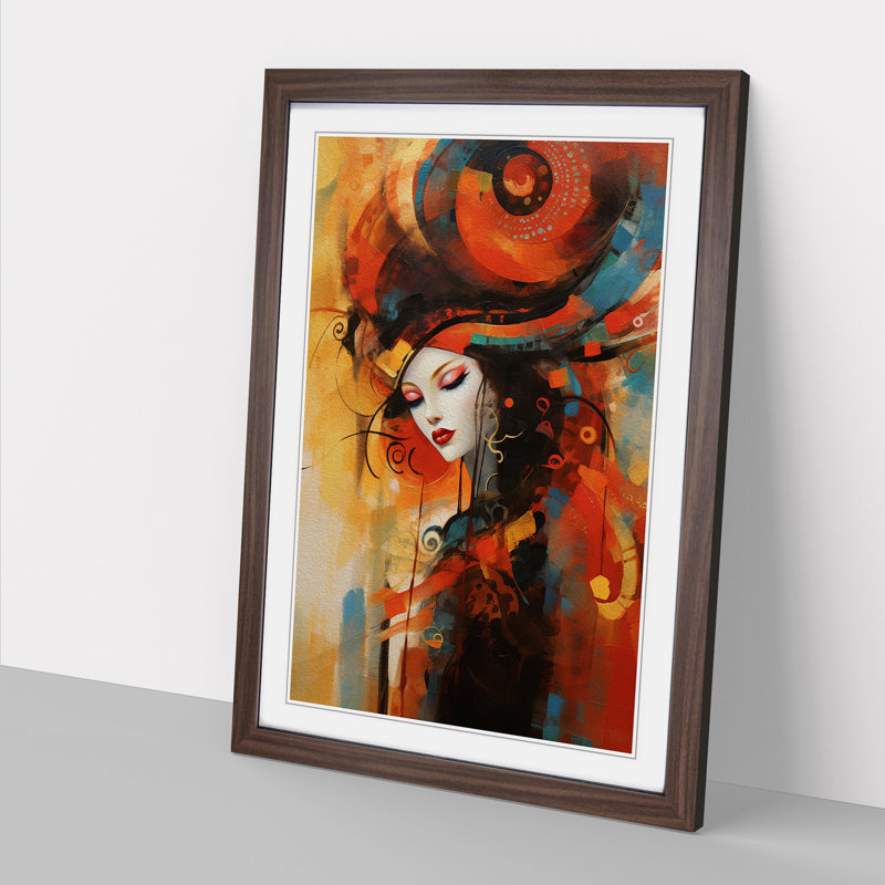 Single Picture Frame Print on Wood, Walnut Framed, 34cm H x 25cm W