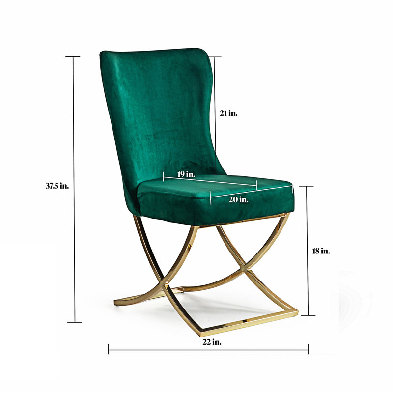 Chaise d'appoint rembourrée (ensemble de 2), Doré