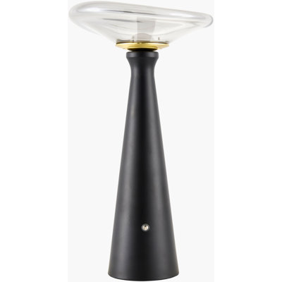 Iron Table Lamp with Glass Shade